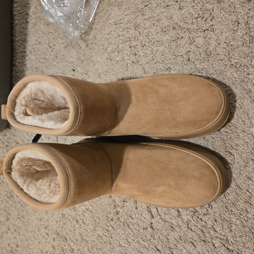 Zara Tan Suede Winter Boots